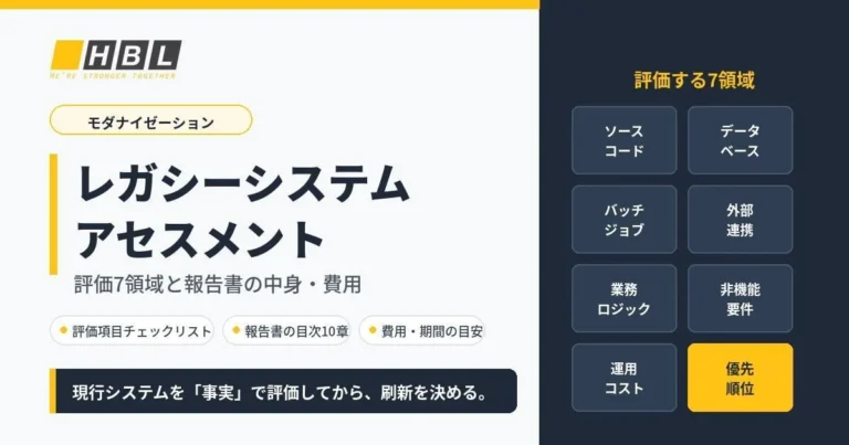 レガシーシステムアセスメント｜評価7領域と報告書の中身・費用