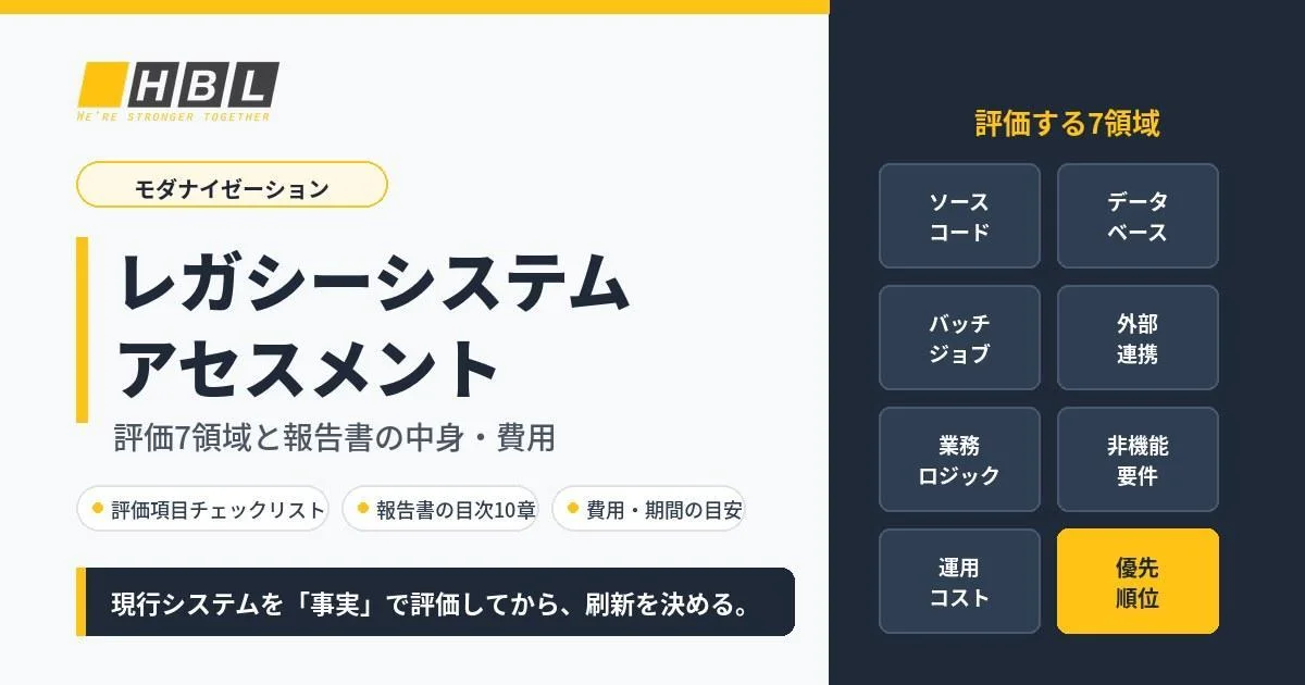 レガシーシステムアセスメント｜評価7領域と報告書の中身・費用